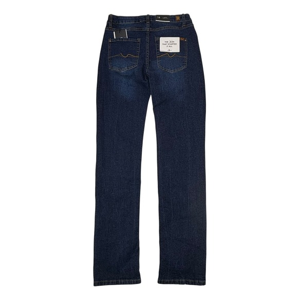 7 For All Mankind Girls Slimmy Straight Leg Adjustable Waist Jeans Size 14 NEW - Picture 1 of 16